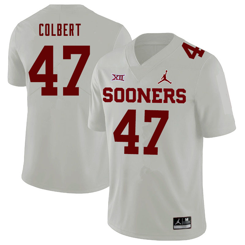 Jordan Brand Men #47 Asa Colbert Oklahoma Sooners College Football Jerseys Sale-White